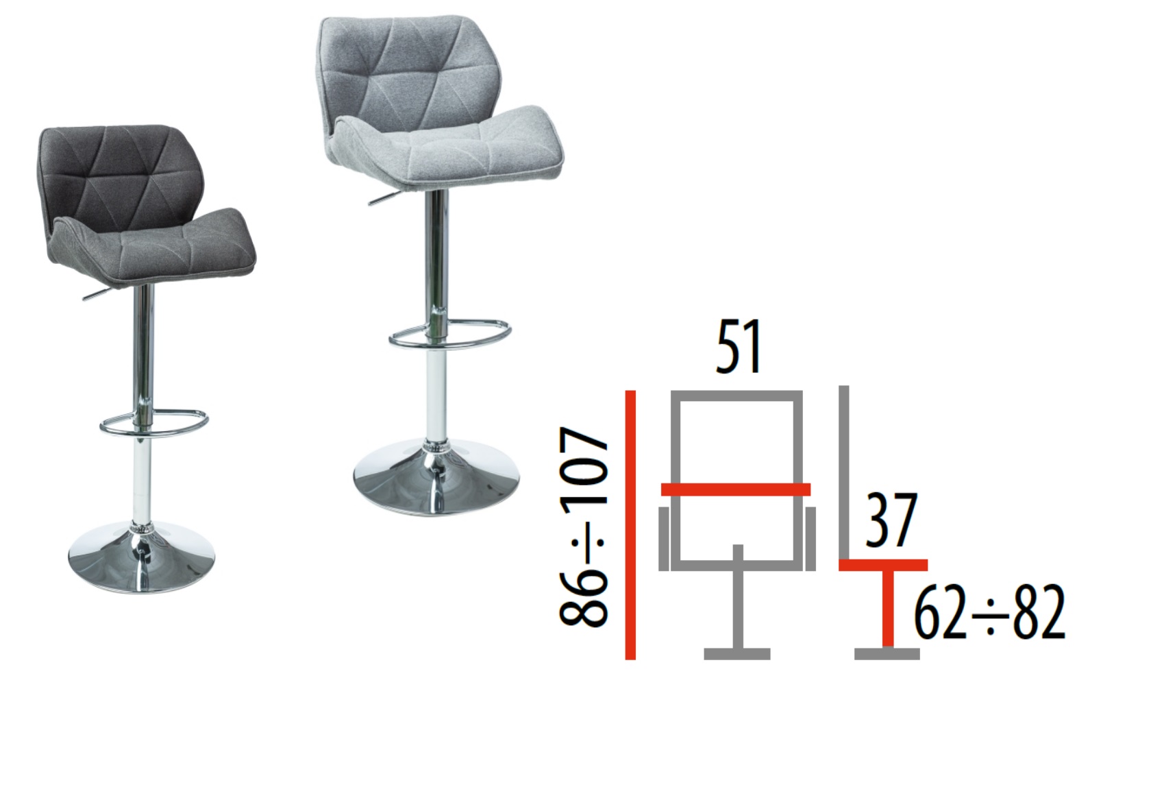 барные стулья с поворотным механизмом на 4 ножках
